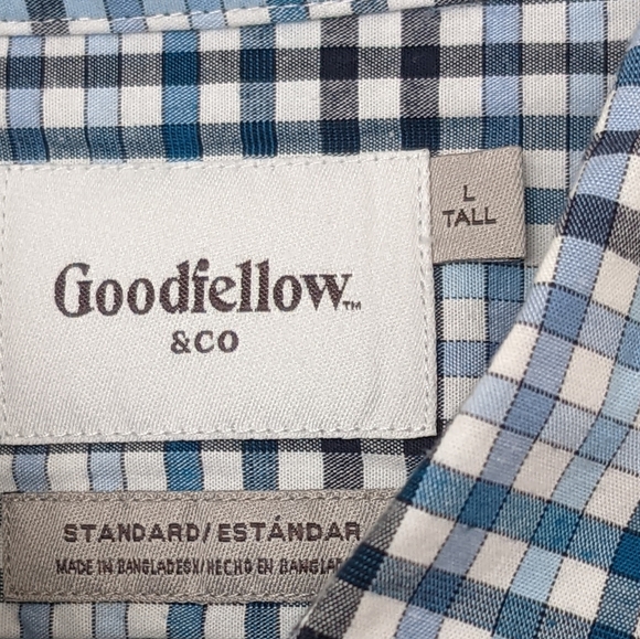 NWT Mens Goodfellow Long Sleeve Button Down Shirt Large Tall - Picture 7 of 7